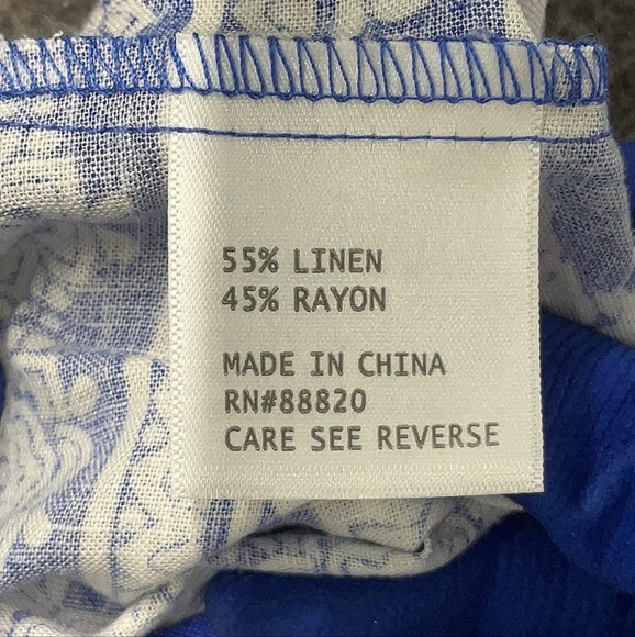 Rachel Zoe Blue Linen Blend Cropped Blouse – Size S - Picture 9 of 9